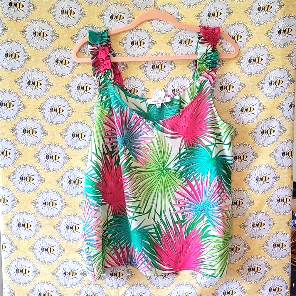 Rose + Olive, Large, Fashion Tank Top